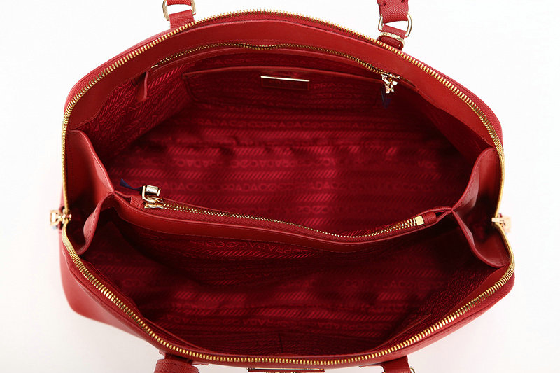 2014 Prada Saffiano Leather Two Handle Bag BL0816 red for sale